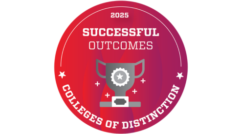A colleges of distinction badge awarded to the University of Hartford for our committment to career-readiness.