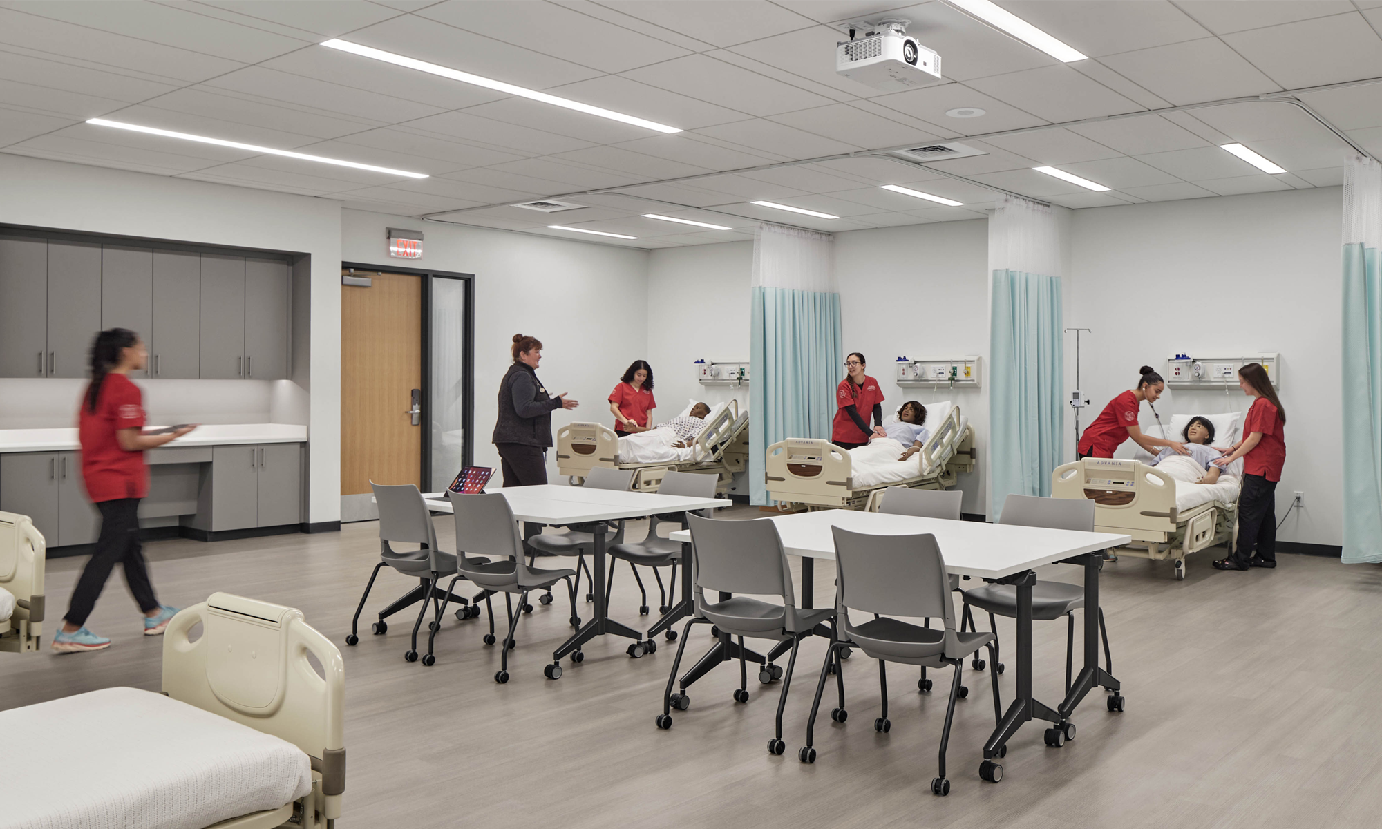 Students in nursing lab