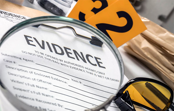 evidence under a microscope