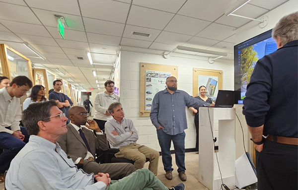student presenting design