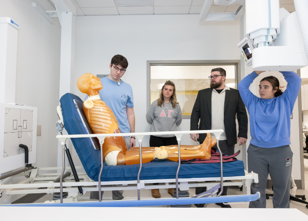 Radiologic technology students in lab