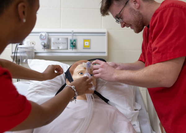 respiratory students in lab