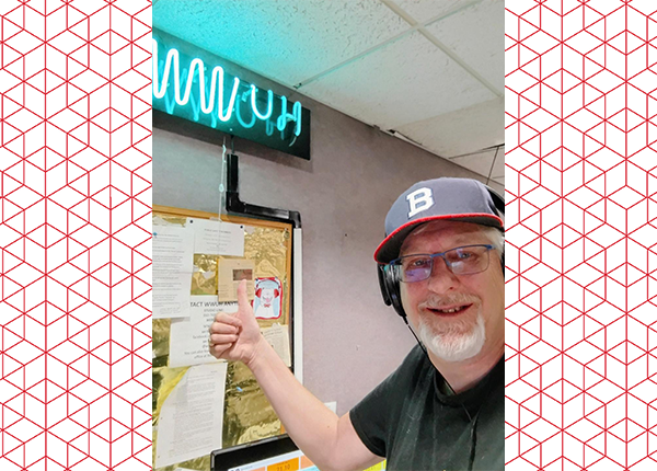 William Denert in the WWUH Radio Studio