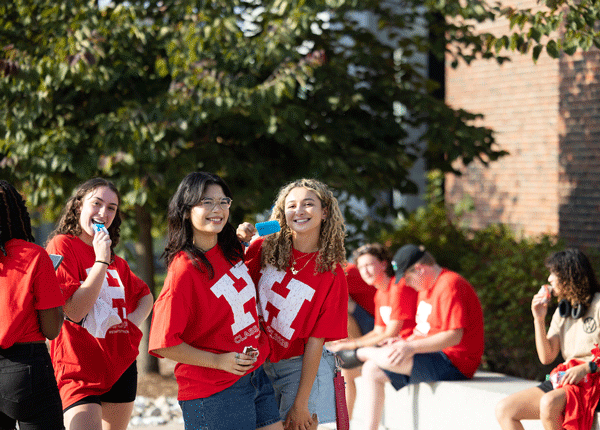 New students on campus