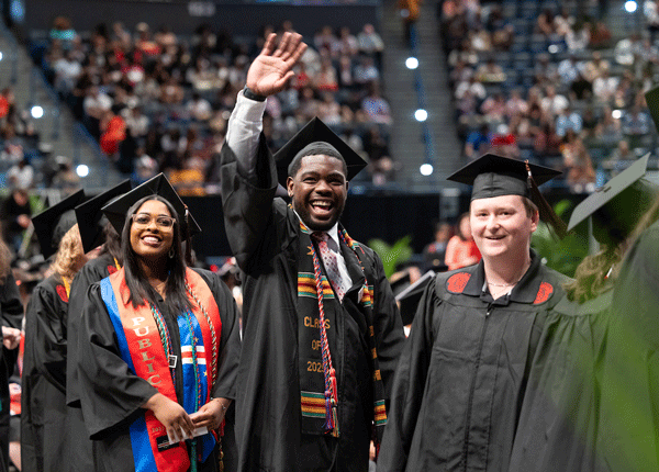 students at commencement