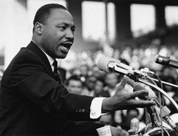 Dr. King delivers his “I Have a Dream” speech at the Lincoln Memorial in Washington, D.C., on August 28, 1963