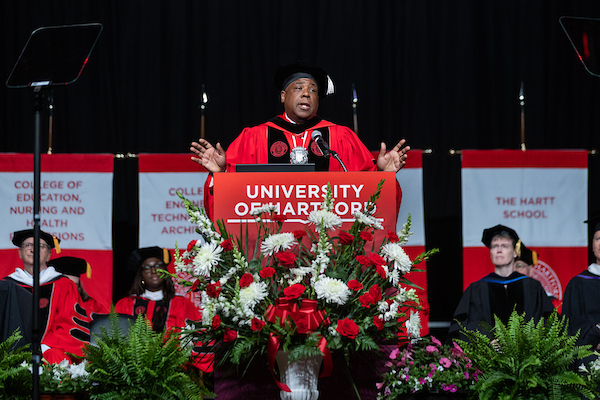 President Ward at podium