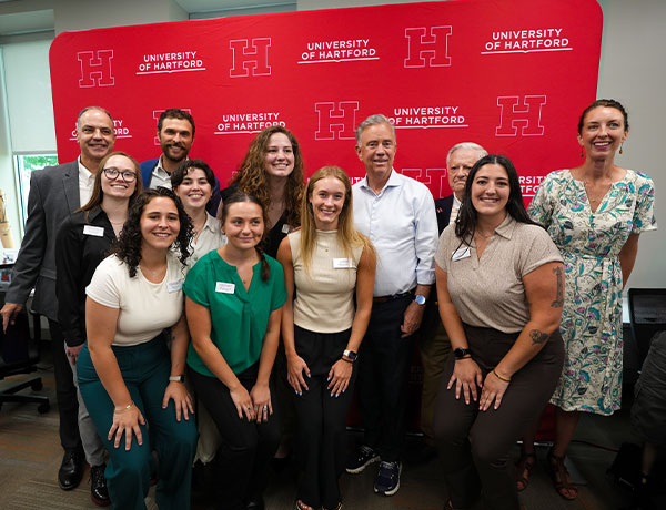 UHart P&O students and faculty with Gov. Lamont