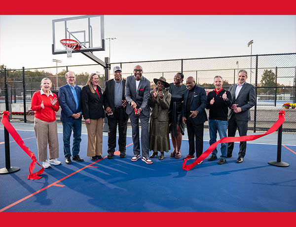Ribbon cutting for the Vin Baker Outdoor Athletics and Recreation Complex at UHart