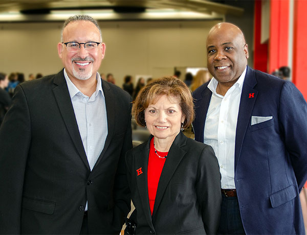 Miguel Cardona, ENHP Dean Cesarina Thompson, and UHart President Larry Ward