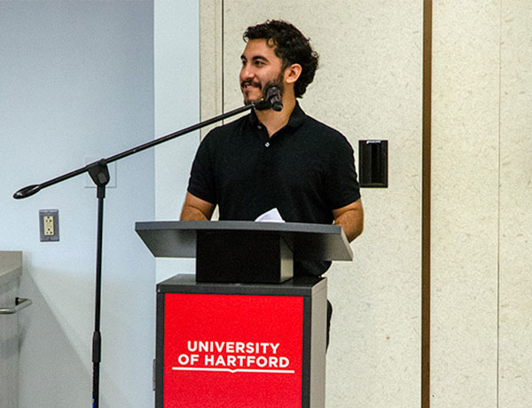 UHart's first generation student dinner speaker