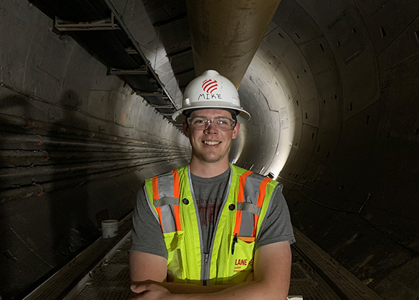 man in tunnel