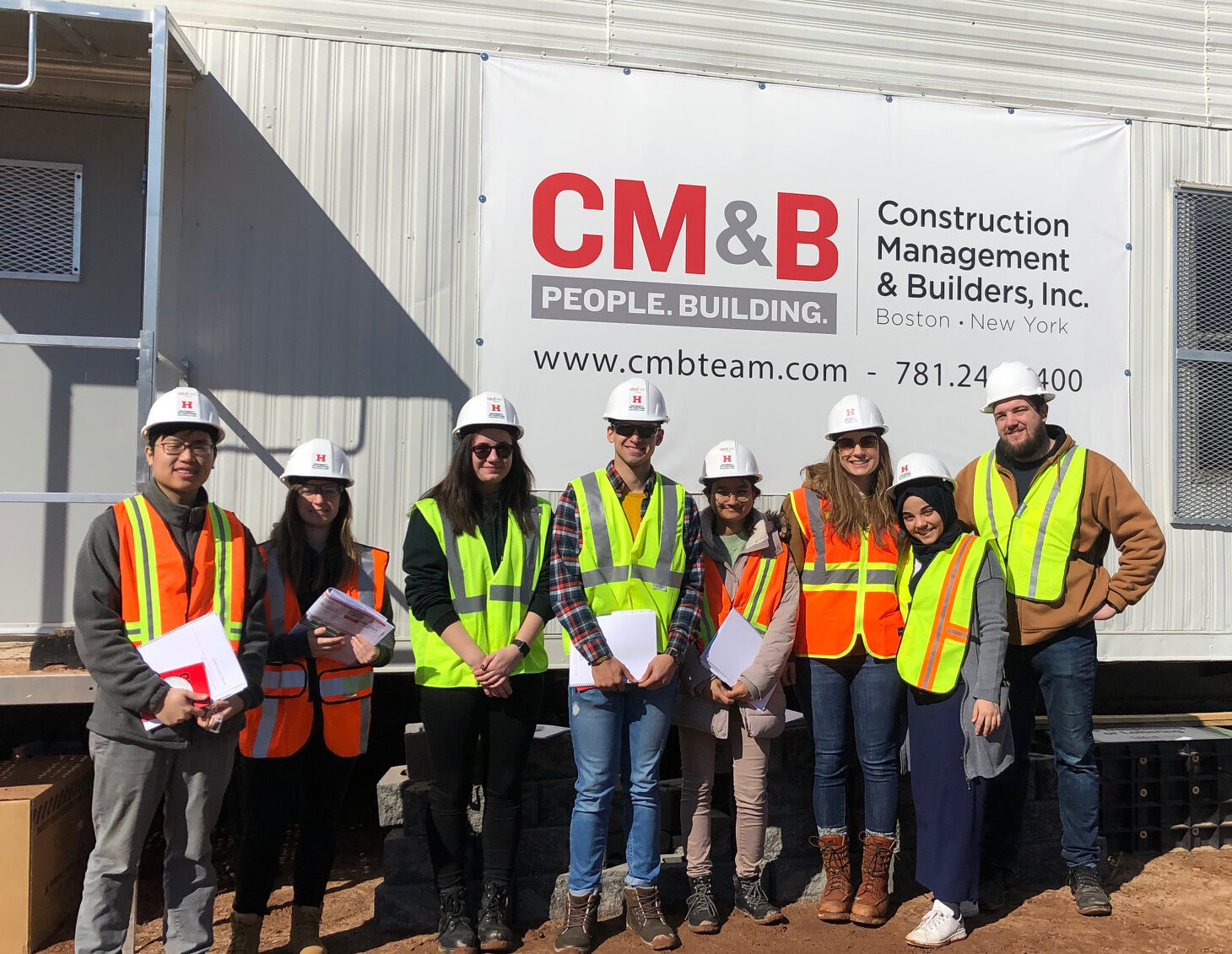 Photo of students on construction site