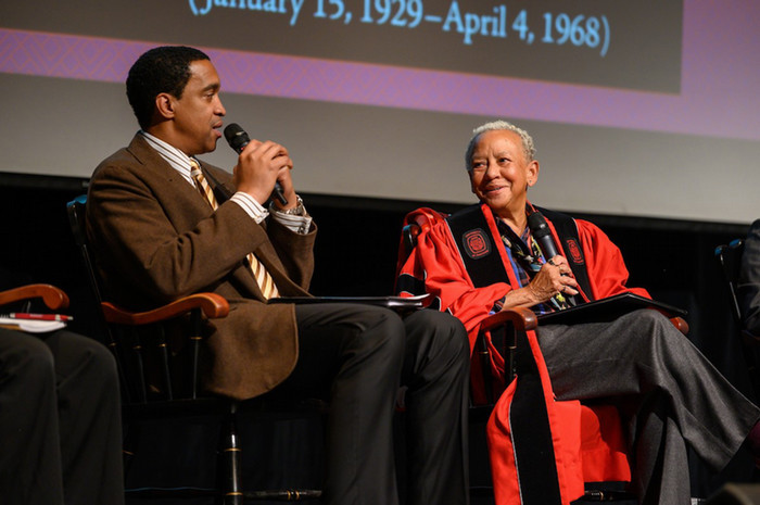 Javon Jackson and Nikki Giovanni at UHart's Annual MLK Observance in 2020.